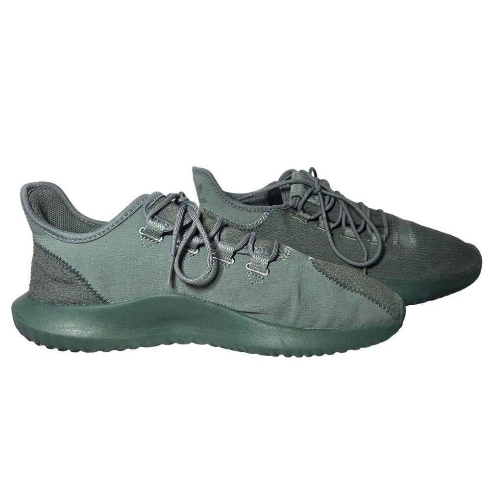 Adidas Tubular Shadow Green Lace Up Woven Running Sneakers Men's Size 10.5 - Picture 4 of 9